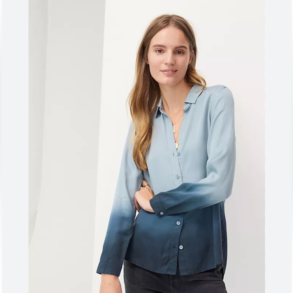 Anthropologie Cloth & Stone Tayla Dip-Dyed Buttondown